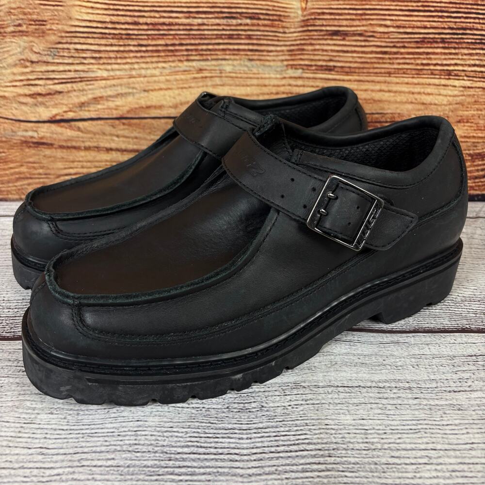 Vintage Y2k Lugz New York Black Leather Platform Low Top Boots